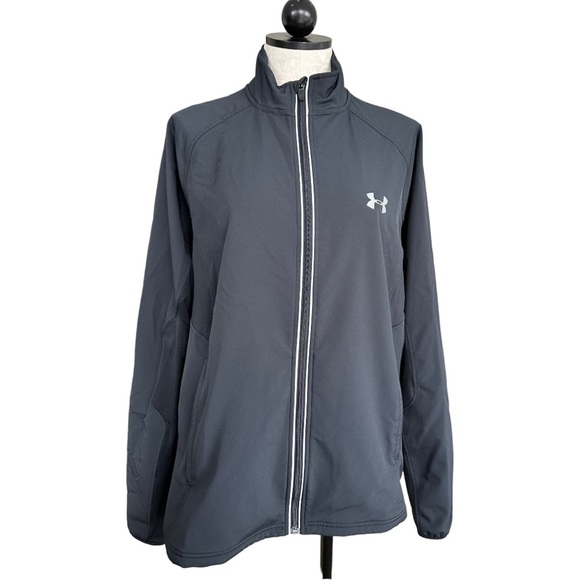 Under Armour Cold Gear Full Zip Drop Tail Jacket Size Large - Picture 1 of 12